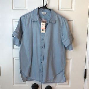 Ella Moss short sleeve chambray top